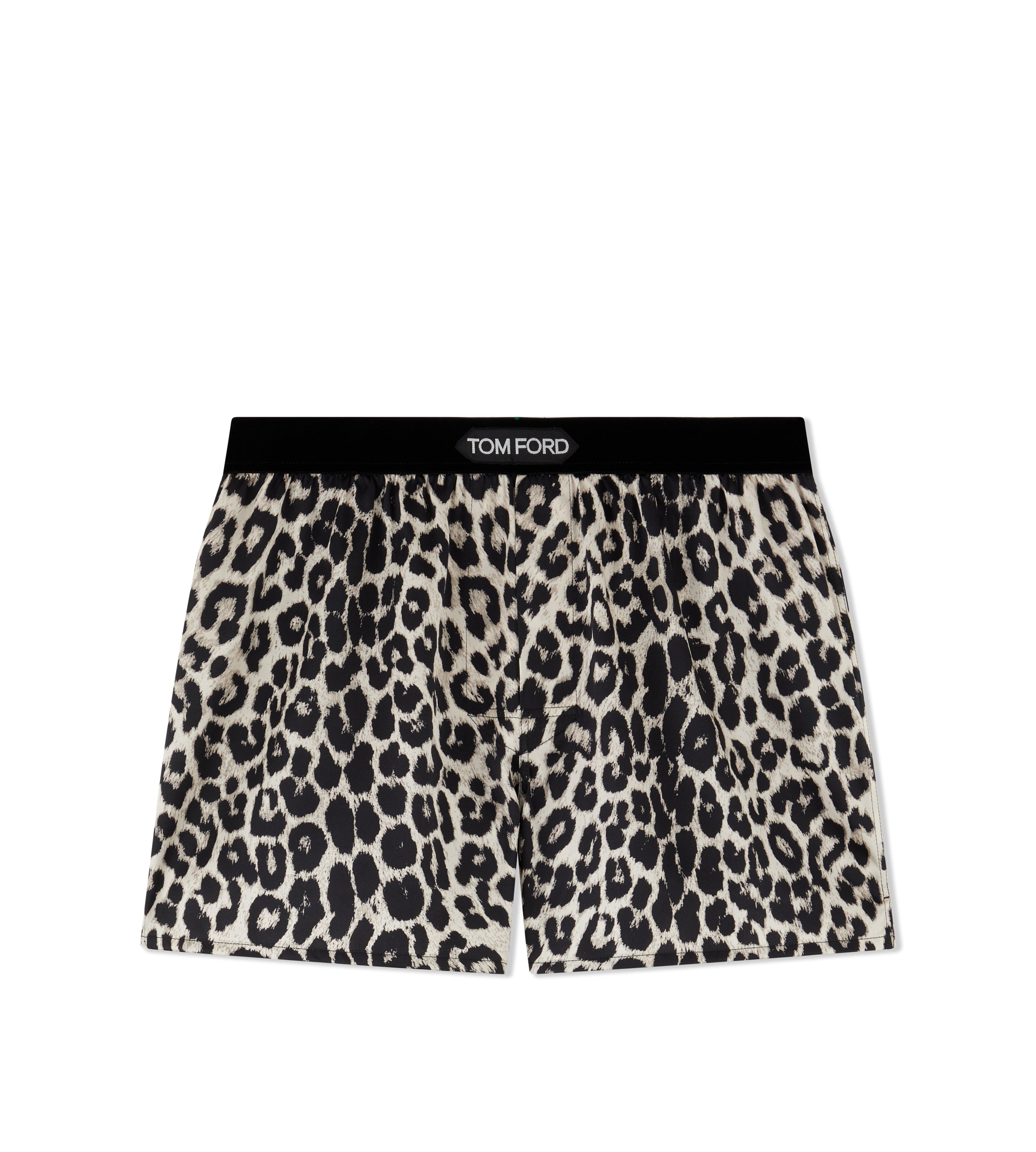 SNOW LEOPARD SILK BOXERS