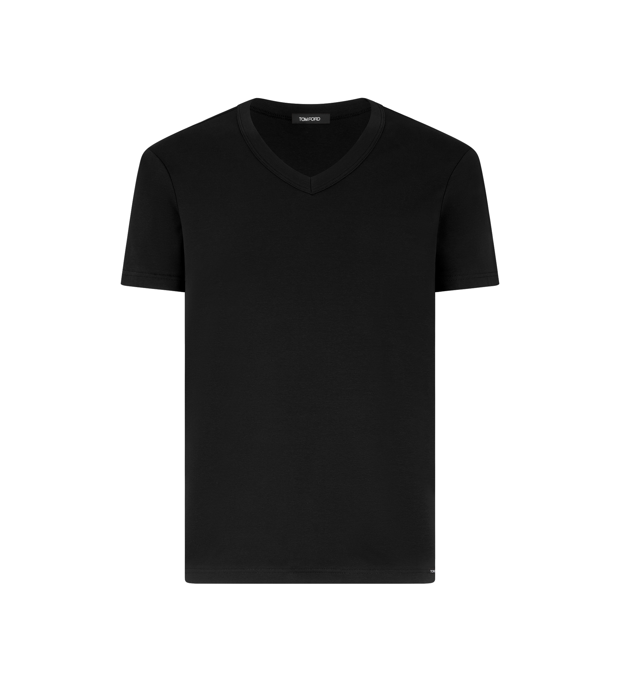 T-SHIRT EN COTON &Agrave; COL EN V