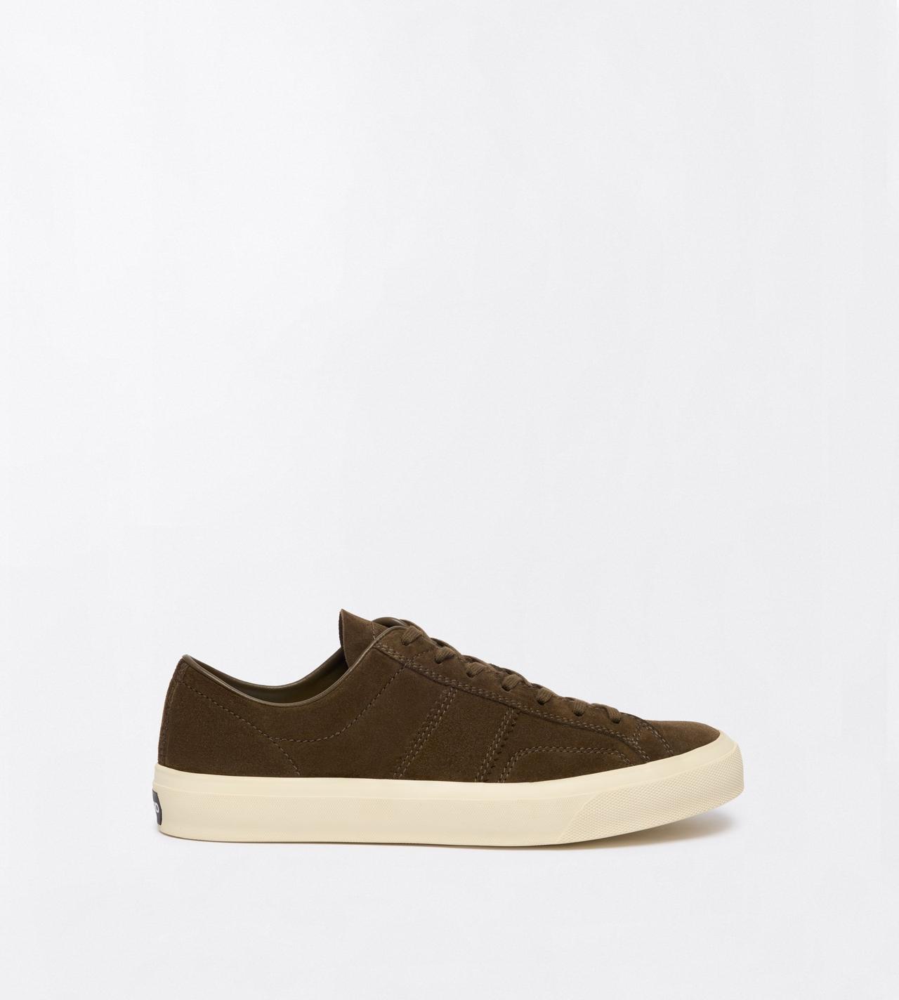 TOM FORD LEATHER KHAKI + CREAM SNEAKER CAMBRIDGE EN DAIM