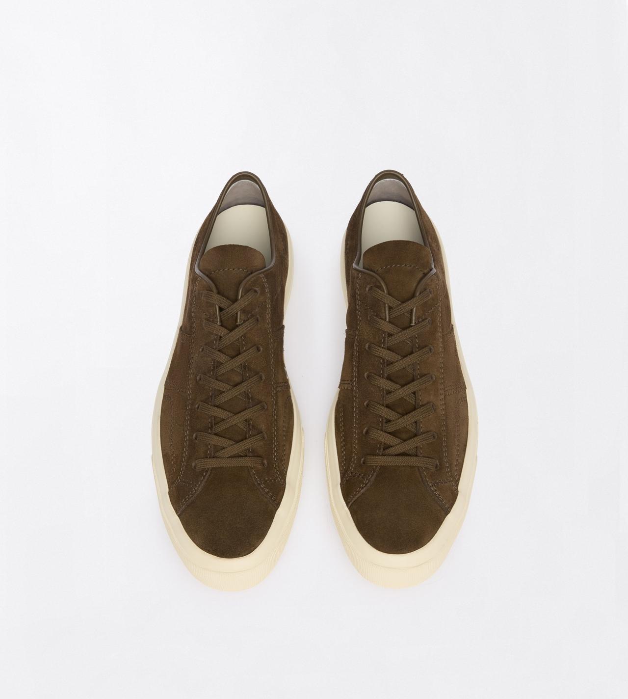 TOM FORD LEATHER KHAKI + CREAM SNEAKER CAMBRIDGE EN DAIM