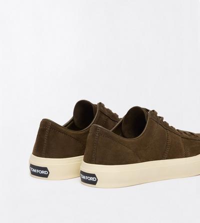 TOM FORD LEATHER KHAKI + CREAM SNEAKER CAMBRIDGE EN DAIM