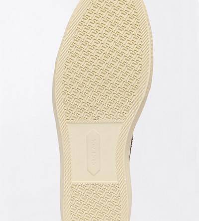 TOM FORD LEATHER KHAKI + CREAM SNEAKER CAMBRIDGE EN DAIM