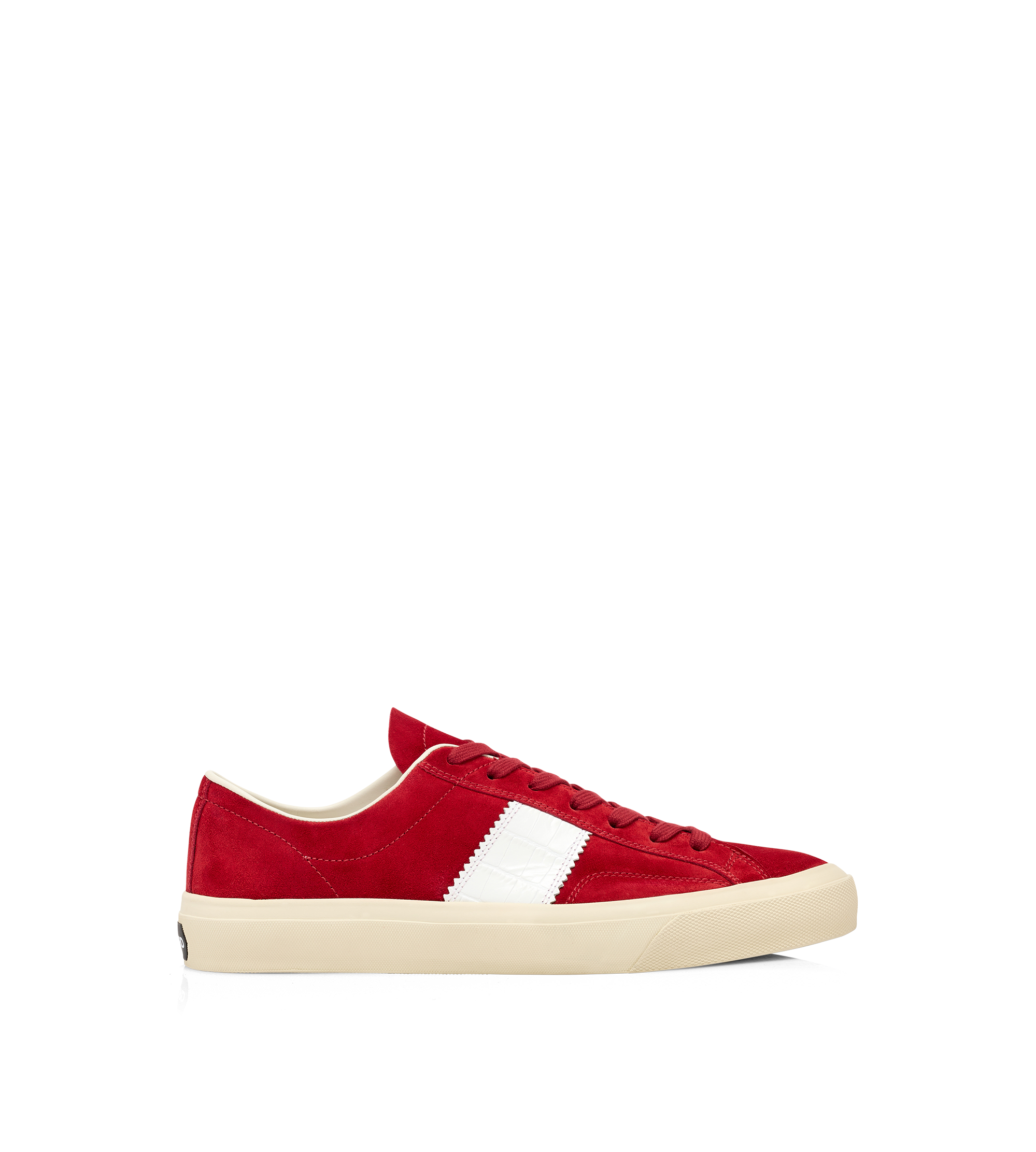 SUEDE AND PRINTED ALLIGATOR CAMBRIDGE SNEAKER