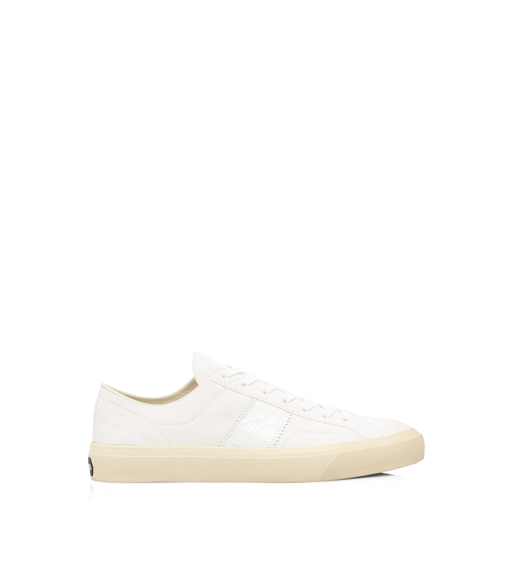 SUEDE AND PRINTED ALLIGATOR CAMBRIDGE SNEAKER