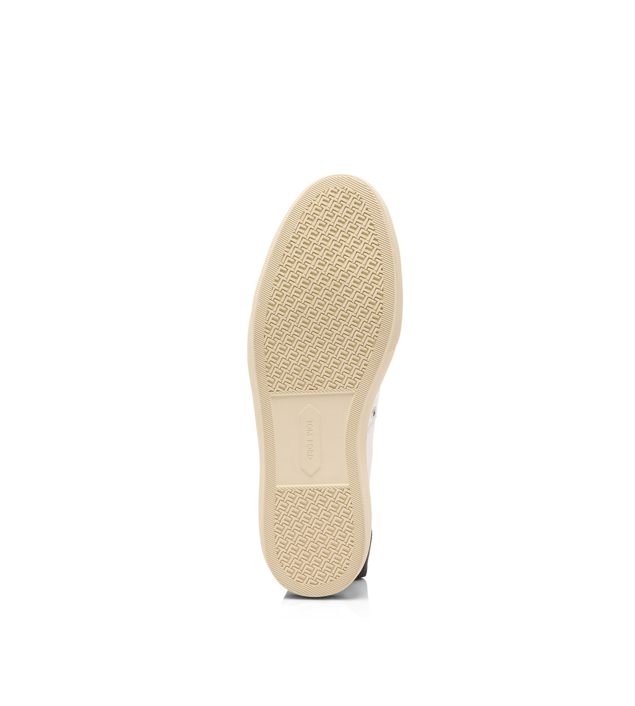 TOM FORD LEATHER OPTICAL WHITE + CREAM SUEDE AND PRINTED ALLIGATOR CAMBRIDGE SNEAKER