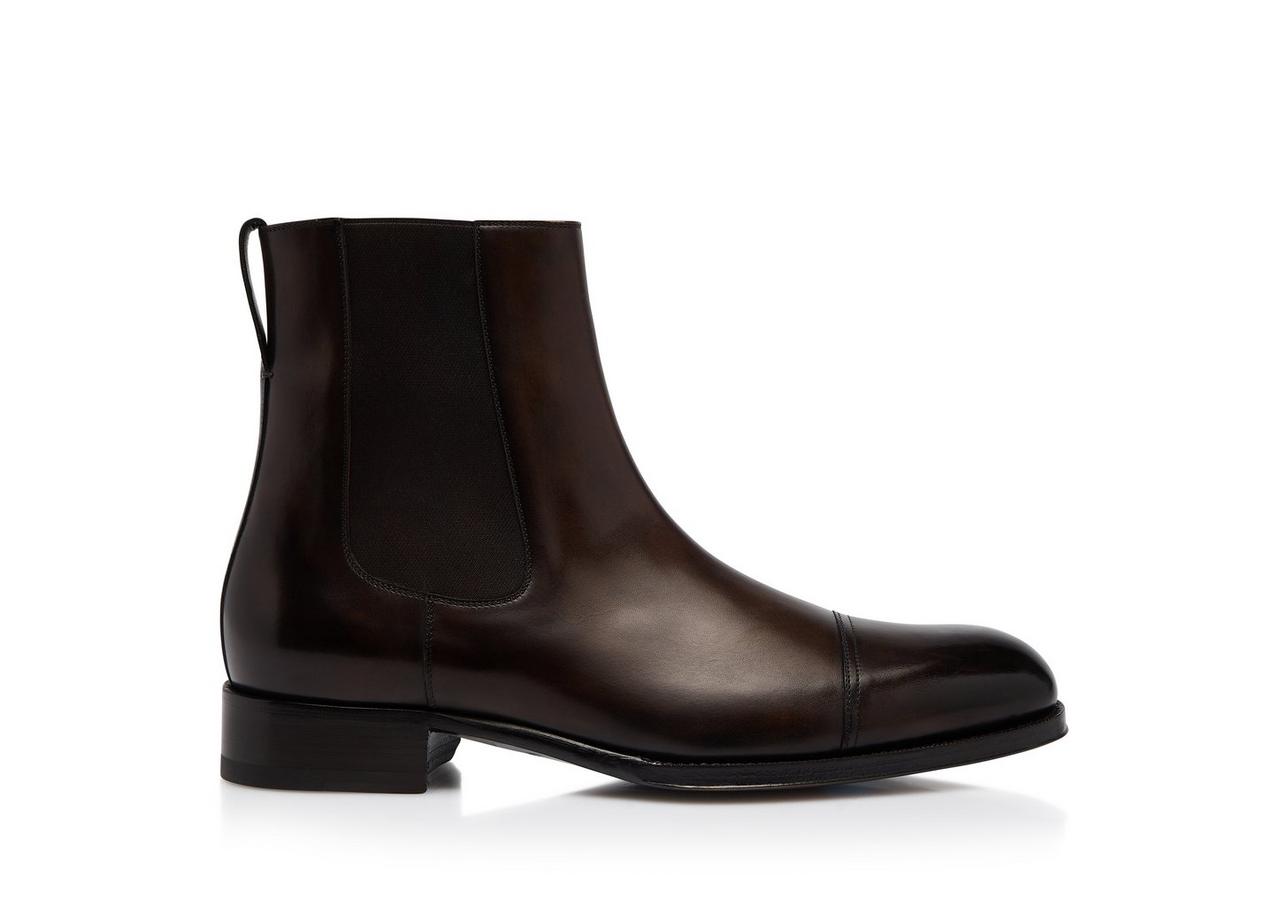 BURNISHED LEATHER EDGAR CHELSEA BOOT