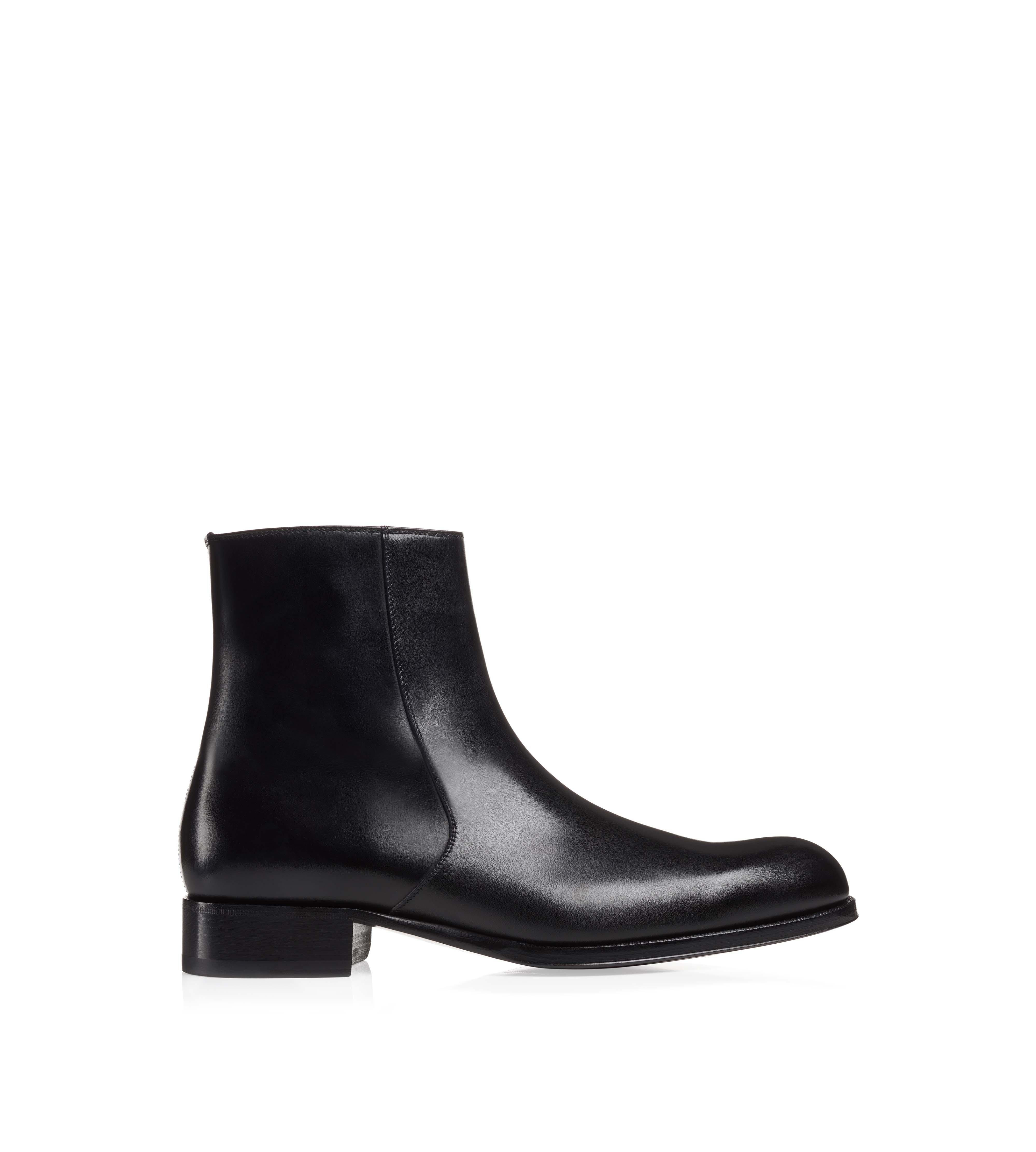 BURNISHED LEATHER EDGAR ZIP BOOT