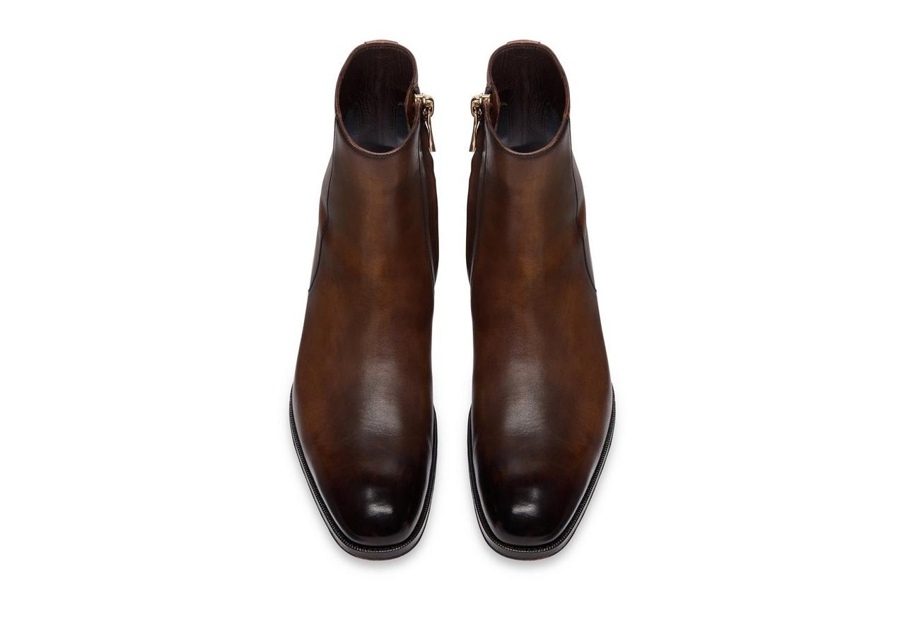 BURNISHED LEATHER EDGAR ZIP BOOT image number 1