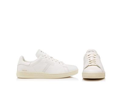 TOM FORD LEATHER BUTTER + CREAM GRAIN LEATHER WARWICK SNEAKER