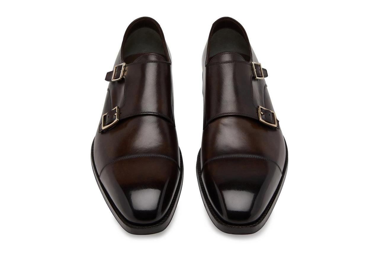 BURNISHED LEATHER ELKAN MONK STRAP image number 1