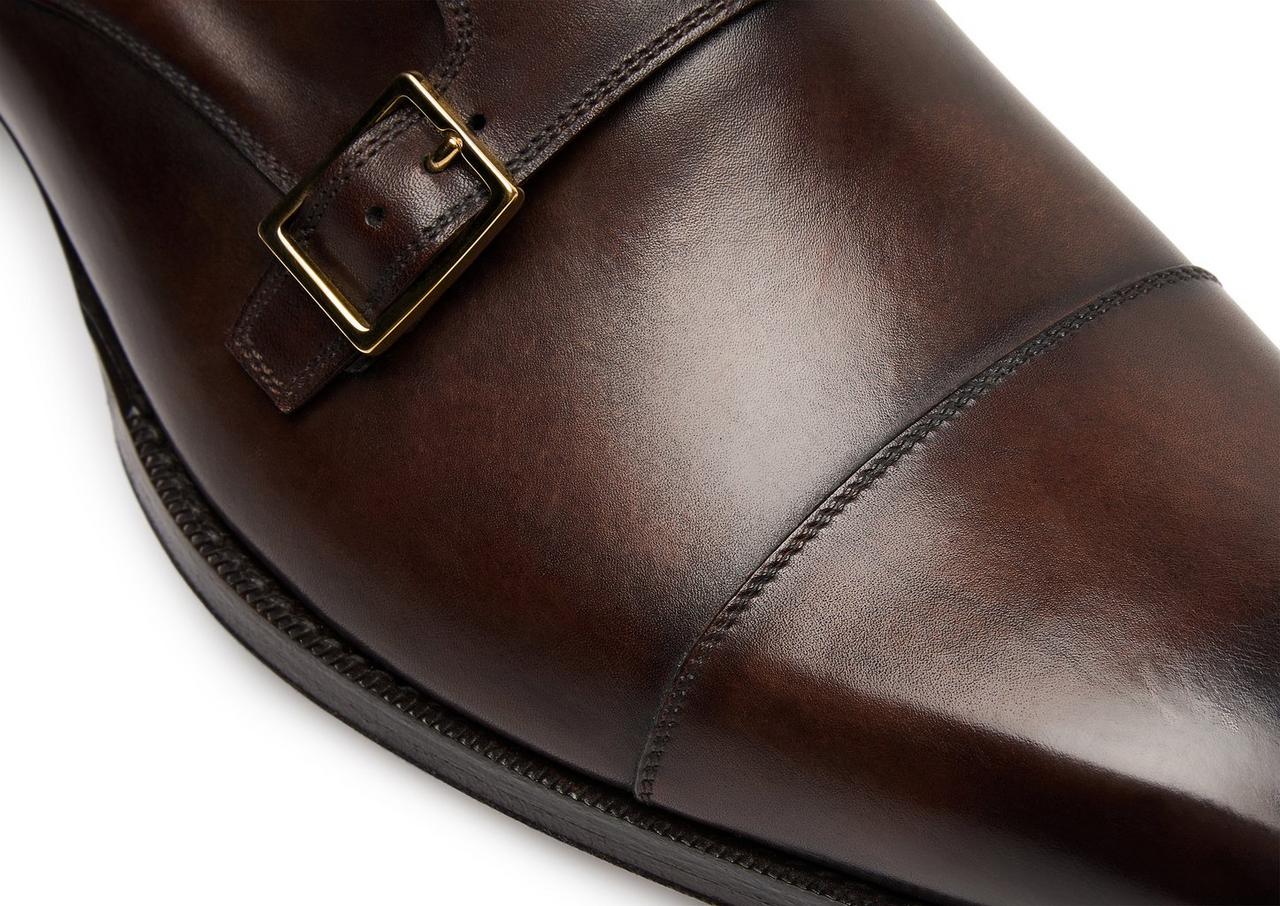 BURNISHED LEATHER ELKAN MONK STRAP image number 4