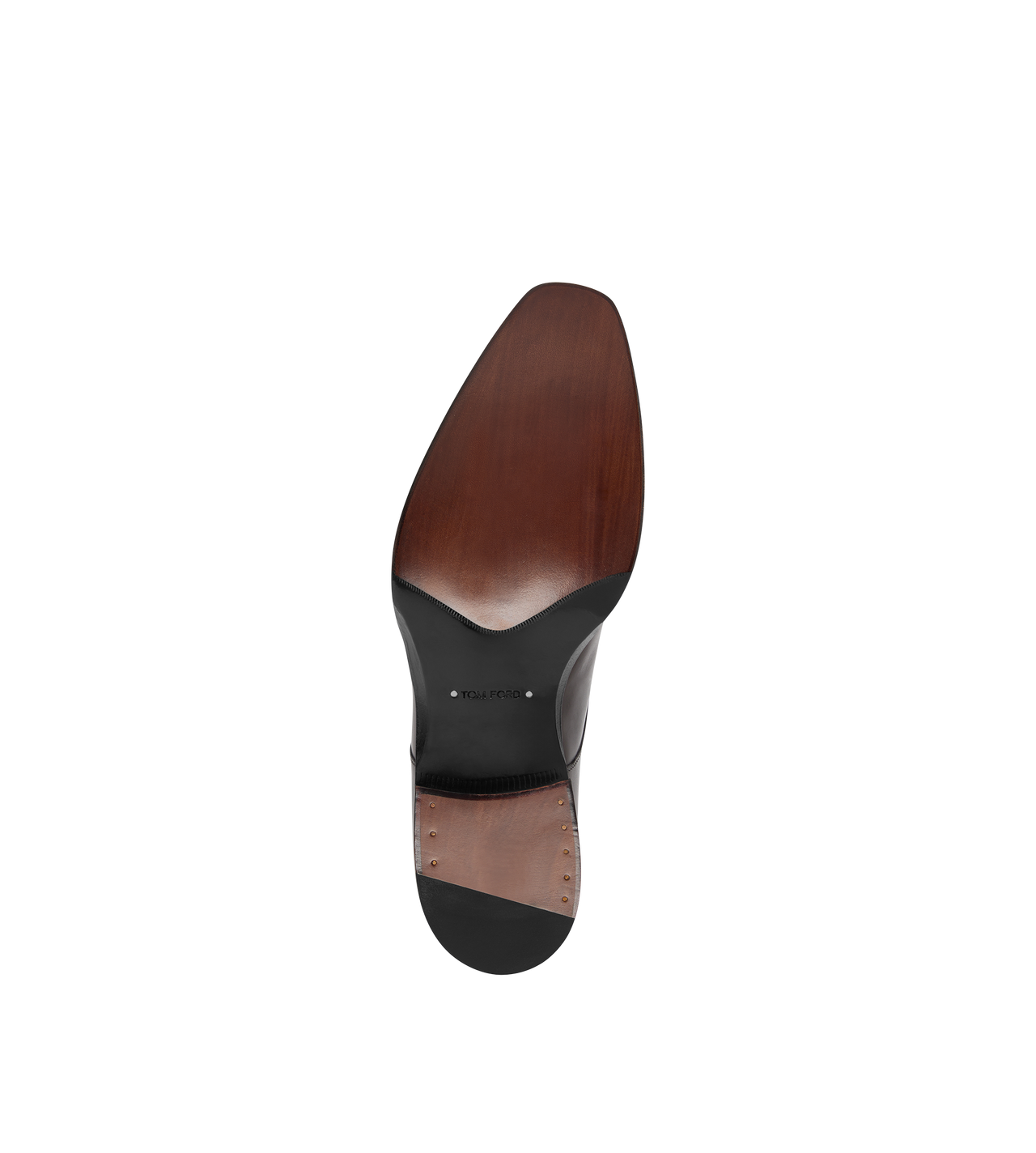 TOM FORD LEATHER EBONY BURNISHED LEATHER ELKAN MONK STRAP