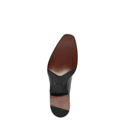 TOM FORD LEATHER EBONY BURNISHED LEATHER ELKAN MONK STRAP