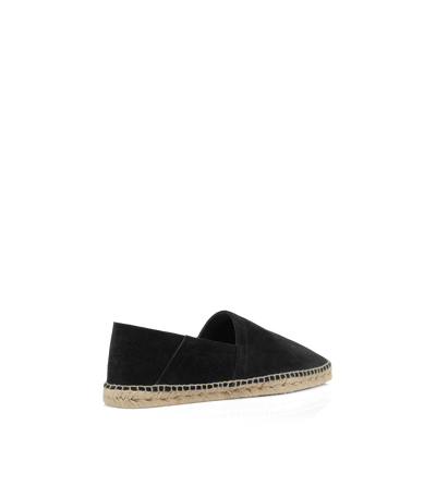 TOM FORD  BLACK AND ECRU PERFORATED SUEDE BARNES ESPADRILLE