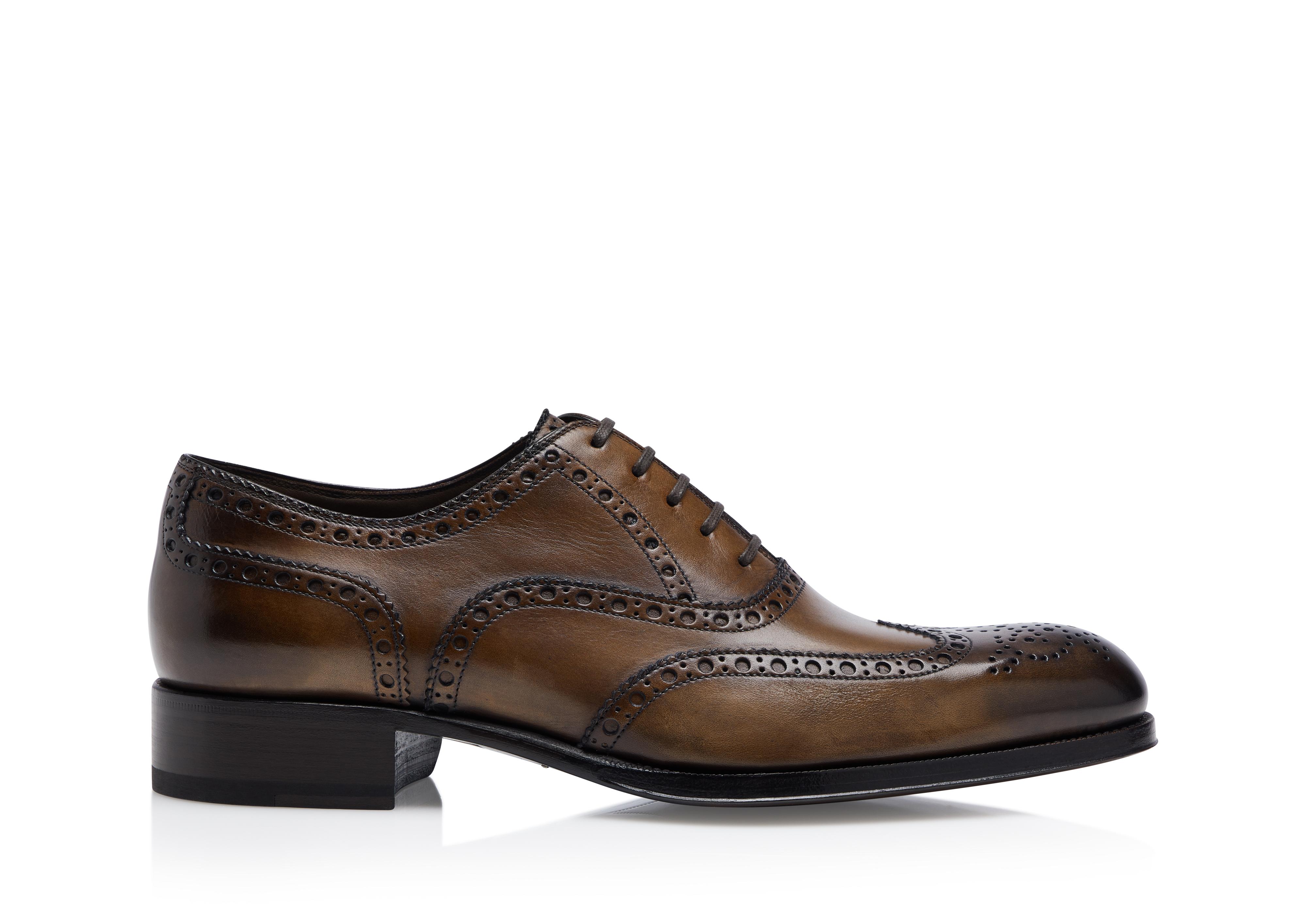 Tom Ford Brown Brogue Leather Lace Up Oxfords Size 44 Tom Ford