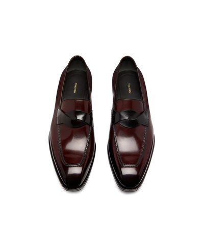 BURNISHED LEATHER ELKAN TWISTED BAND LOAFER image number 1