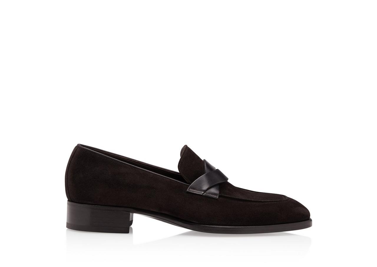 SUEDE ELKAN TWISTED BAND LOAFERS image number 0