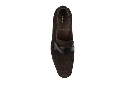 SUEDE ELKAN TWISTED BAND LOAFERS image number 1