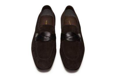 SUEDE ELKAN TWISTED BAND LOAFERS image number 2