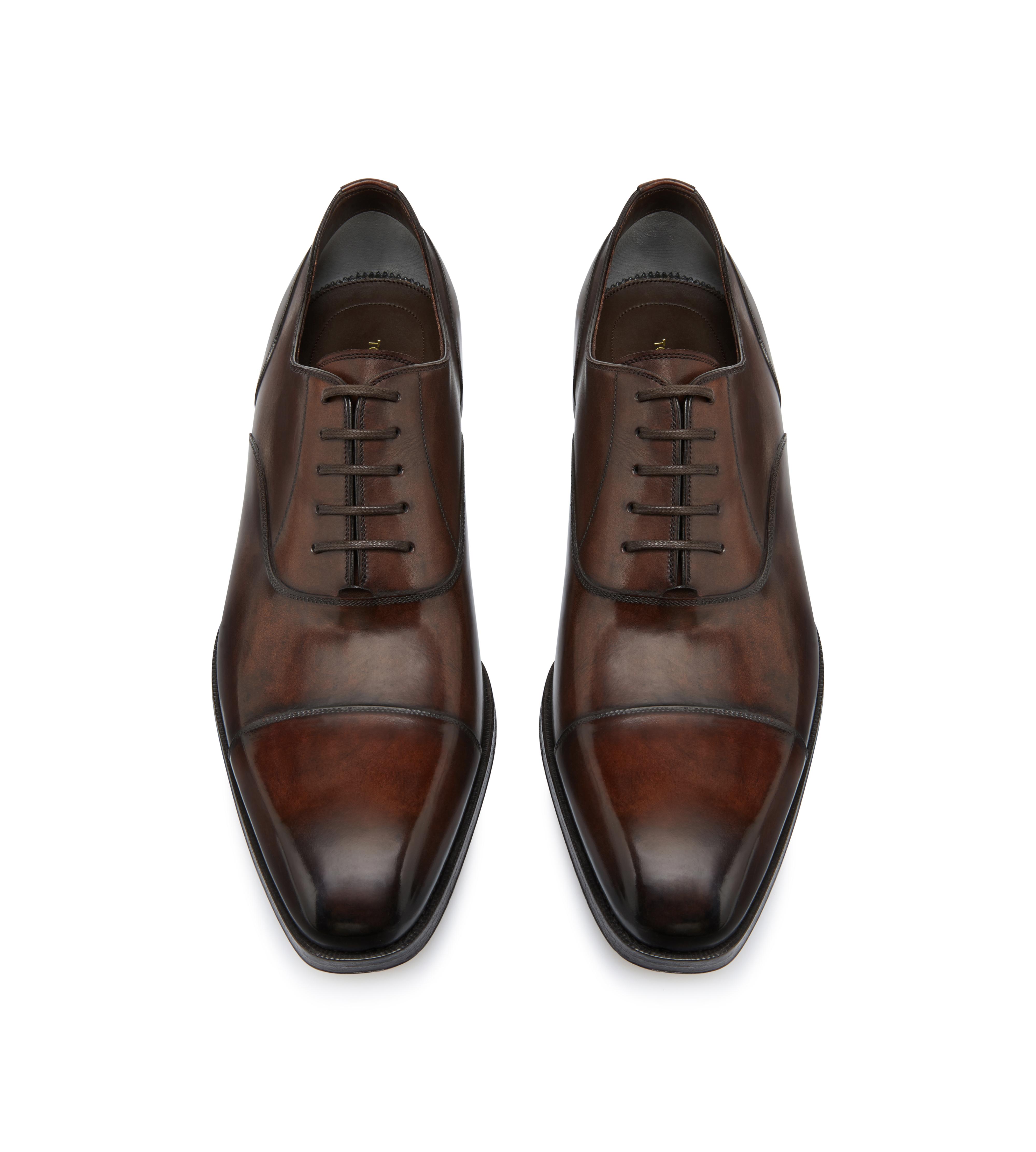 Tom Ford Brown Brogue Leather Lace Up Oxfords Size 44 Tom Ford