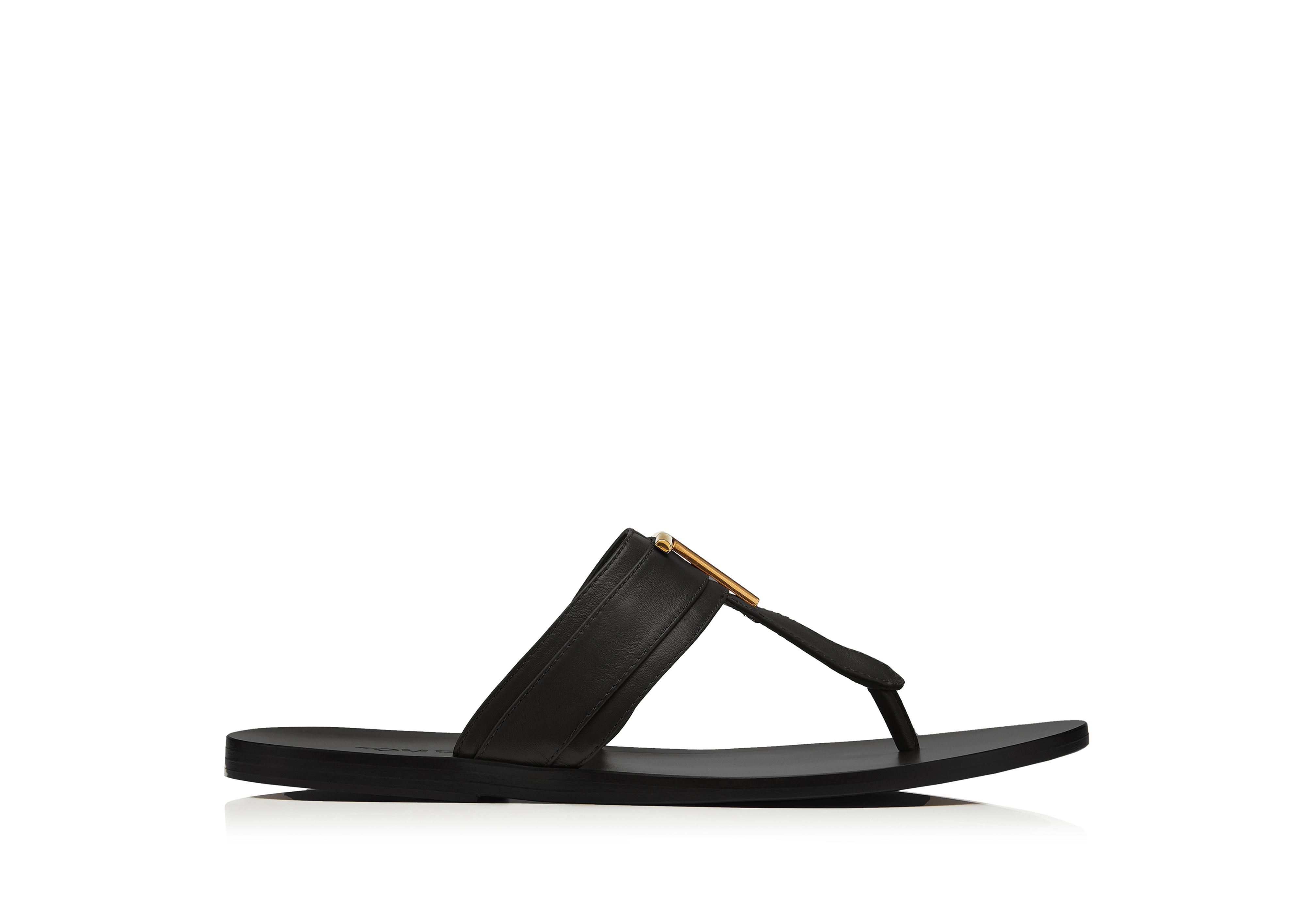 TOM FORD BRIGHTON TFロゴ レザー サンダル ブラック TOM FORD BRIGHTON TFロゴ レザー サンダル ブラック