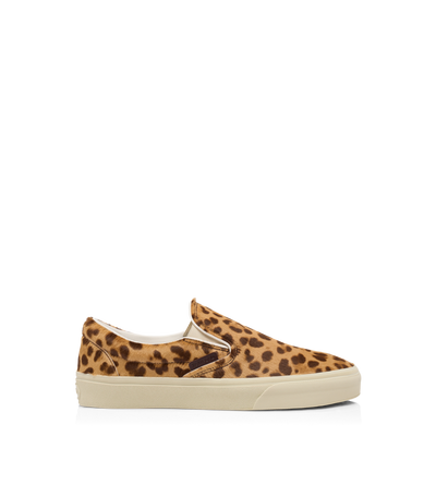 LEOPARD-PRINT HAIR CALF JUDE SLIP ON SNEAKER image number 0