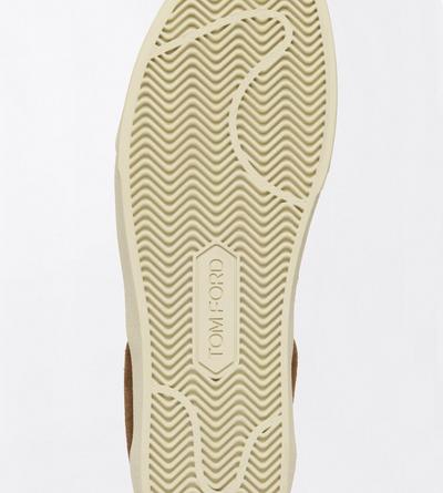 TOM FORD LEATHER WHISKY + CREAM SUEDE JUDE SLIP ON SNEAKER