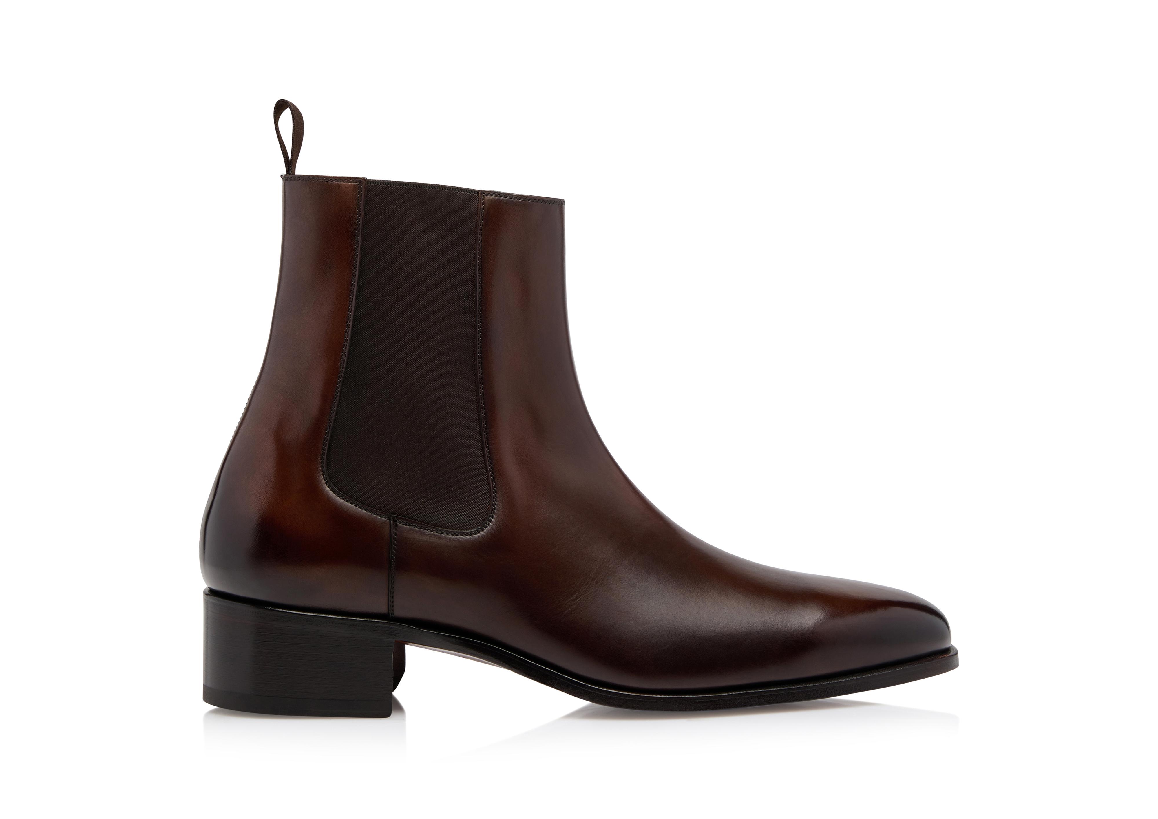 【MODERNIF】Toms Leather Chelsea Boots Robert leather Chelsea boots in black - Tom Ford | Mytheresa