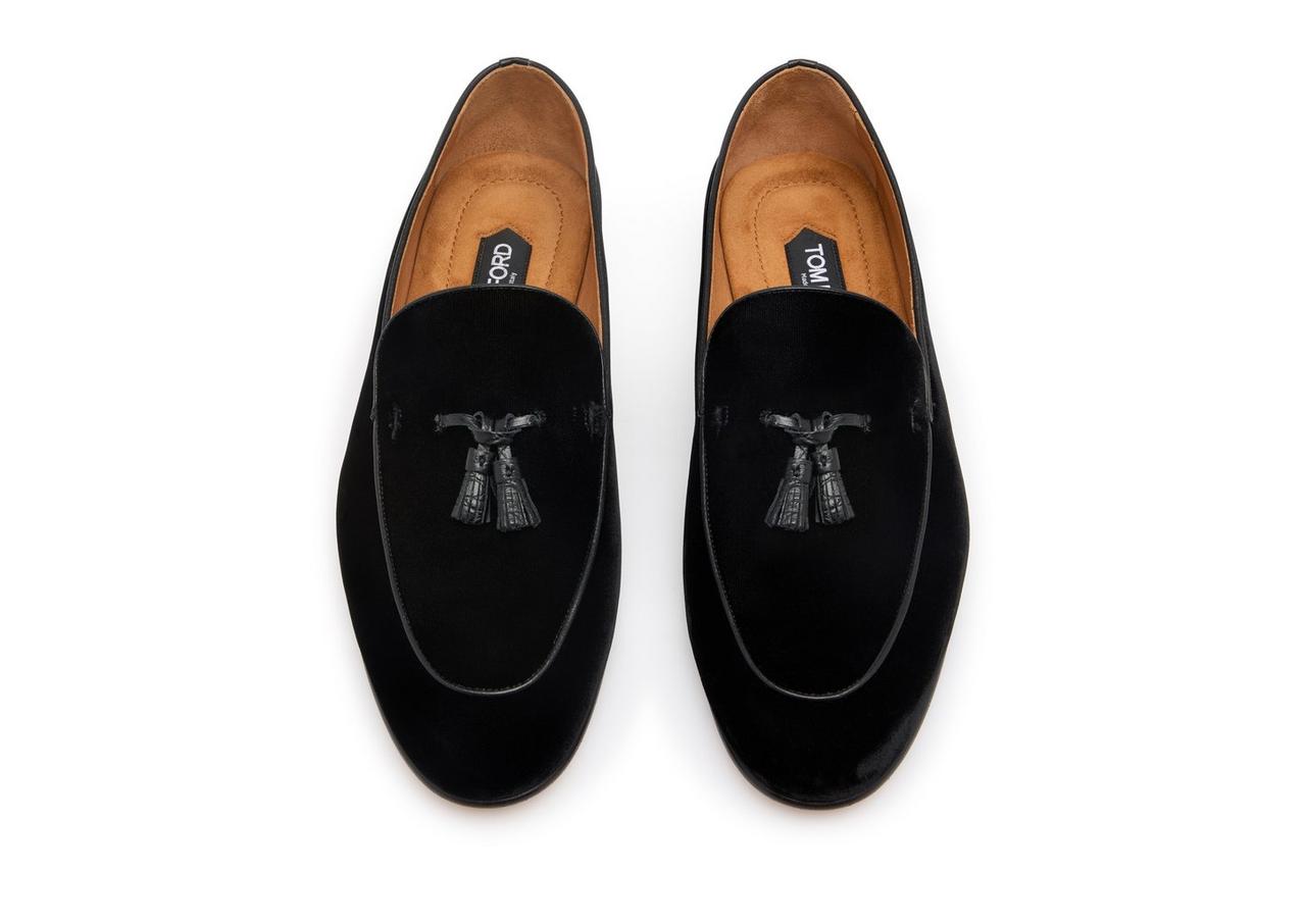 Mens velvet loafers hot sale with tassels