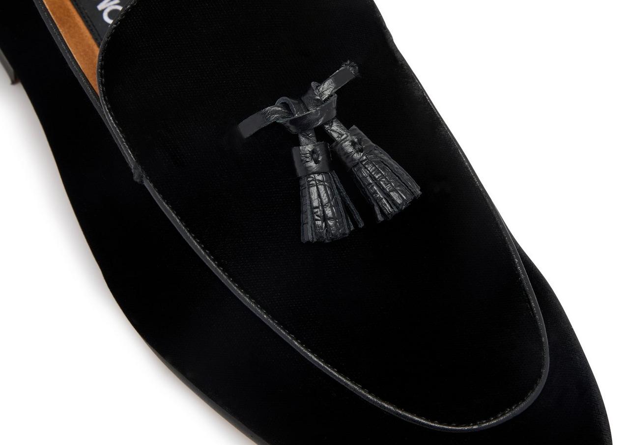 Mens velvet clearance loafers with tassels