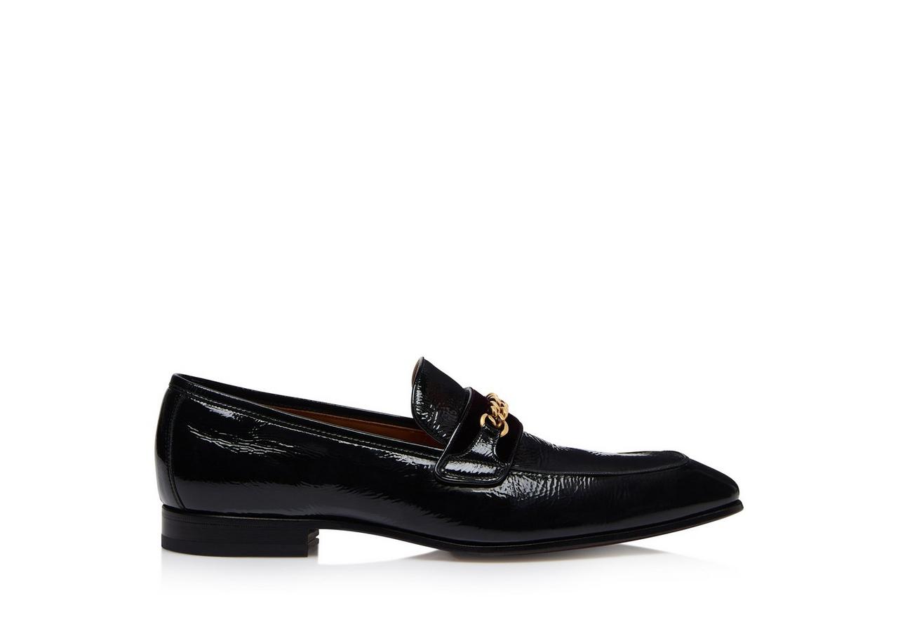 CRACKLED LEATHER BAILEY CHAIN LOAFER image number 0