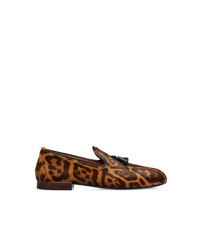 LEOPARD PRINTED PONY NICOLAS TASSEL SLIPPER image number 0