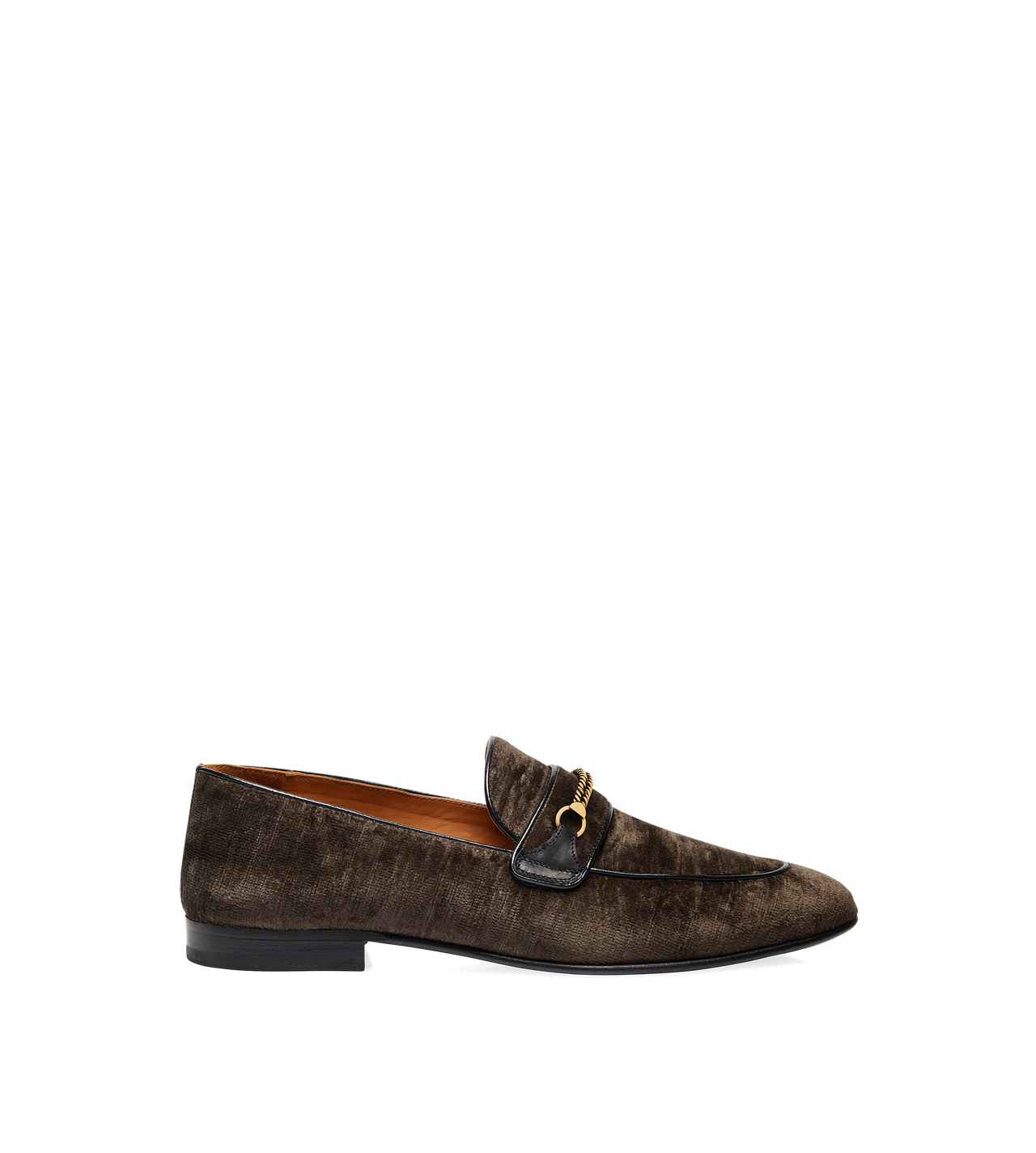 TEXTURED VELVET LIAM CHAIN LOAFER image number 0