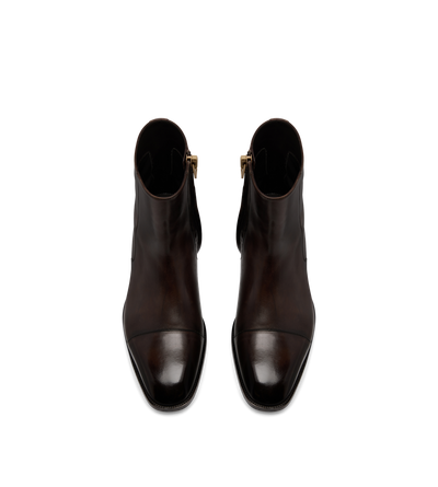 BURNISHED LEATHER HAINAUT ZIP BOOT image number 1