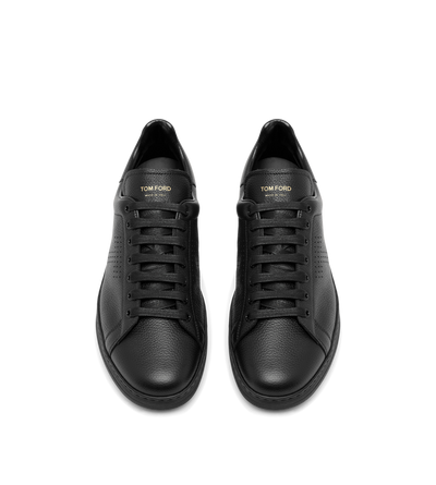TOM FORD LEATHER BLACK SNEAKER WARWICK EN CUIR FLEUR&nbsp;