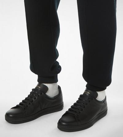 TOM FORD LEATHER BLACK SNEAKER WARWICK EN CUIR FLEUR&nbsp;