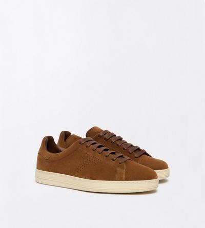 TOM FORD LEATHER WHISKY + CREAM SUEDE WARWICK SNEAKER