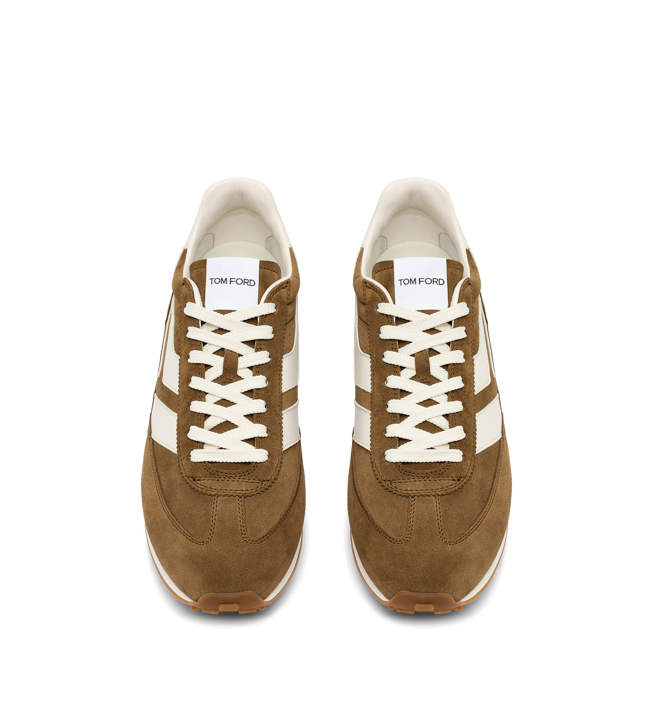 TOM FORD LEATHER DARK TAN + AMBER SUEDE MICK SNEAKER