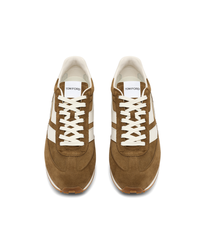 TOM FORD LEATHER DARK TAN + AMBER SUEDE MICK SNEAKER