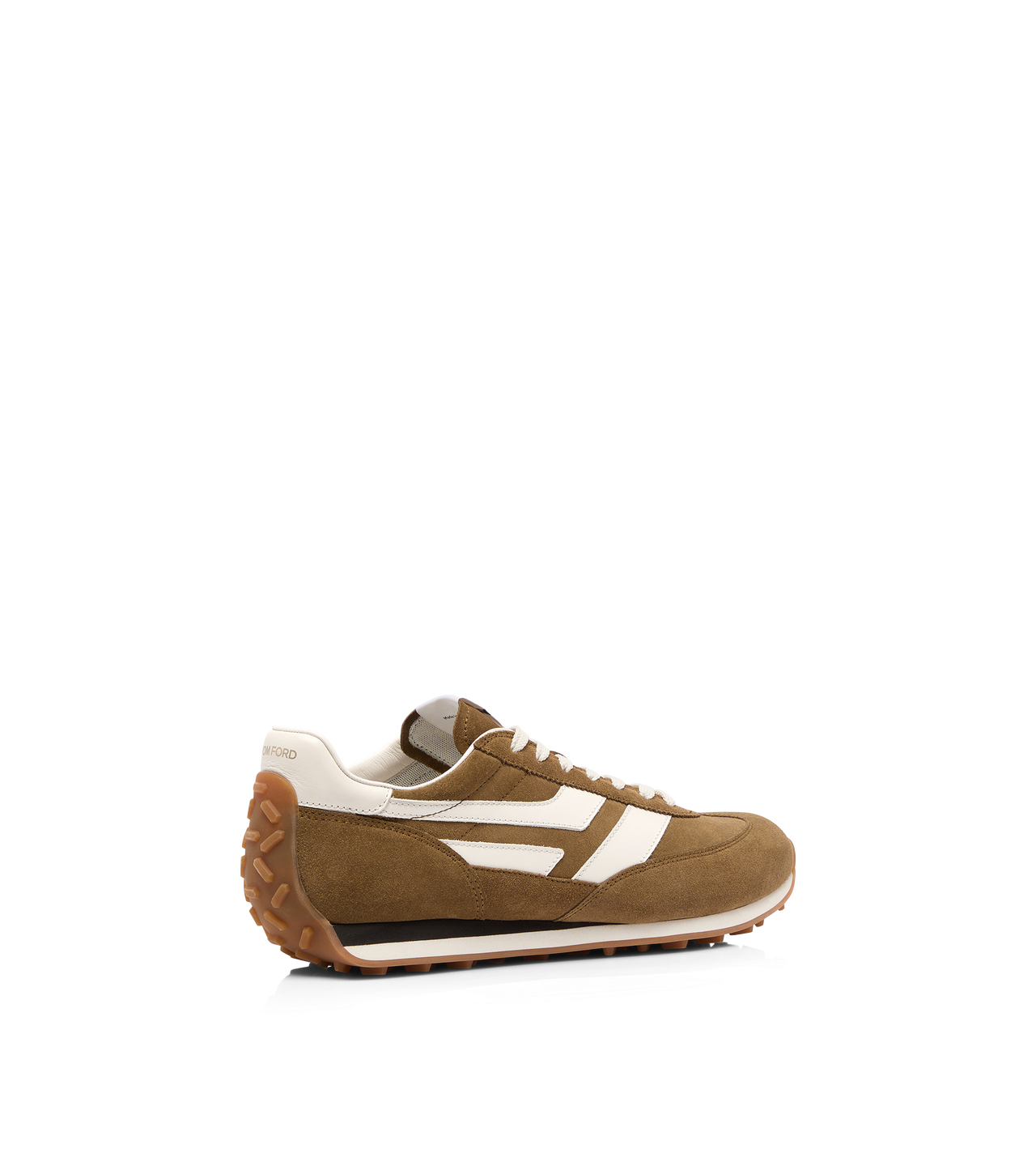 TOM FORD LEATHER DARK TAN + AMBER SUEDE MICK SNEAKER