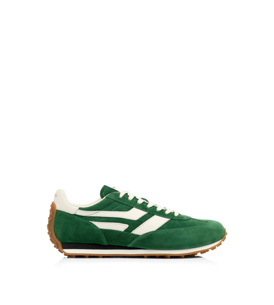 TOM FORD LEATHER EMERALD + AMBER SUEDE MICK SNEAKER