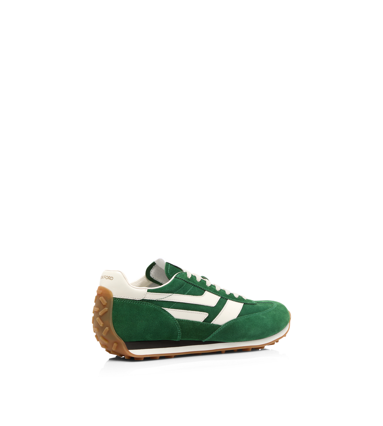 TOM FORD LEATHER EMERALD + AMBER SUEDE MICK SNEAKER