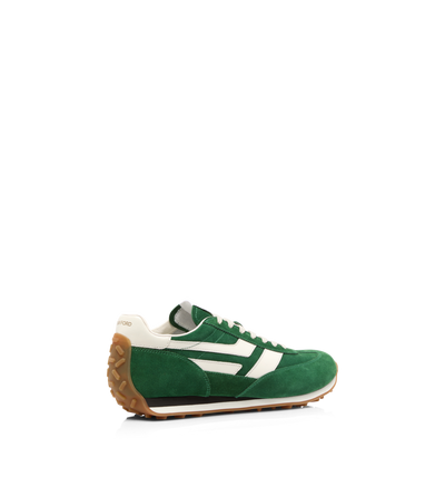 TOM FORD LEATHER EMERALD + AMBER SUEDE MICK SNEAKER
