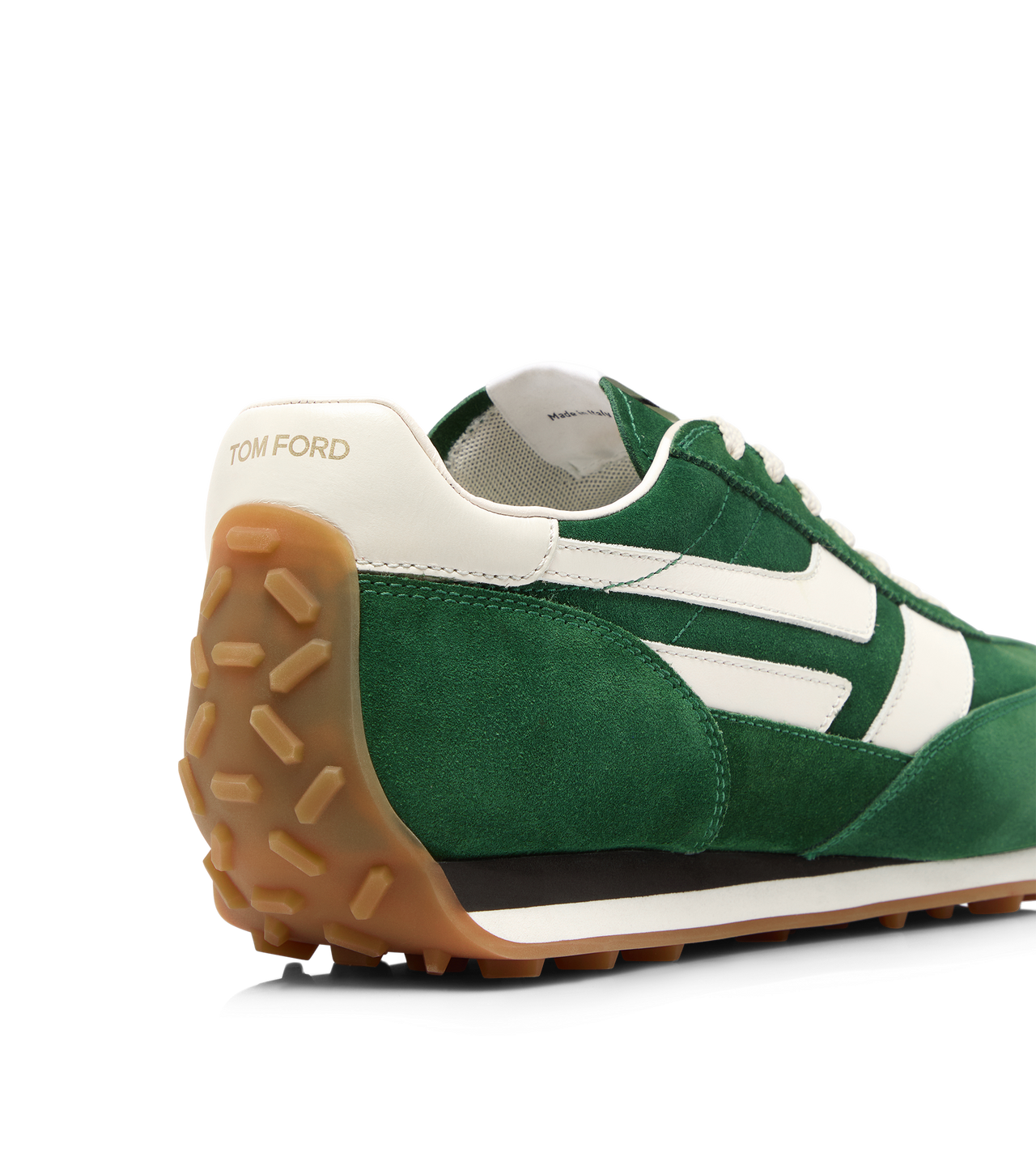 TOM FORD LEATHER EMERALD + AMBER SUEDE MICK SNEAKER