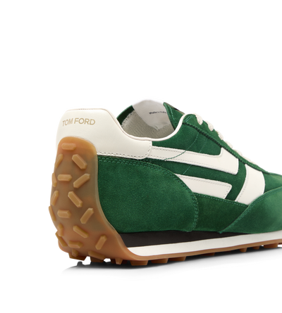 TOM FORD LEATHER EMERALD + AMBER SUEDE MICK SNEAKER