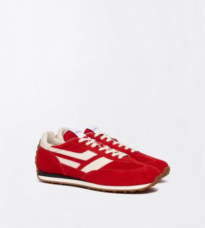 TOM FORD LEATHER SCARLET + AMBER SUEDE MICK SNEAKER&nbsp;