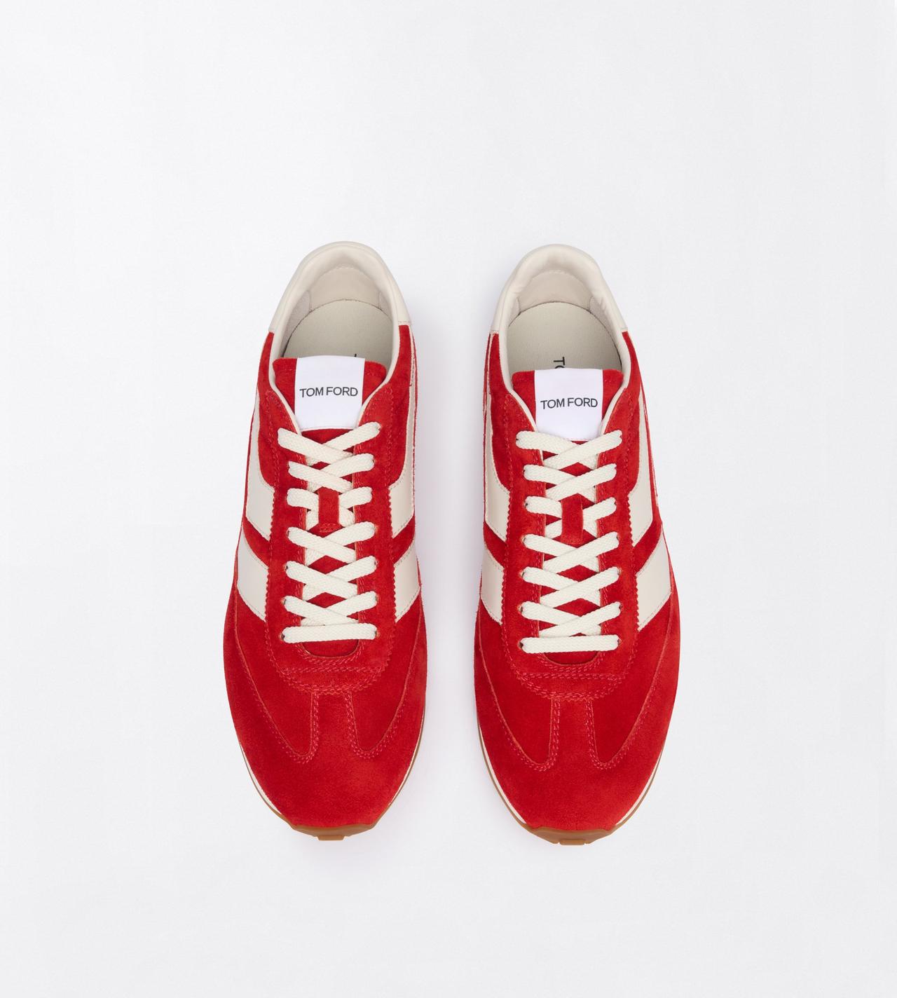 TOM FORD LEATHER SCARLET + AMBER SUEDE MICK SNEAKER&nbsp;