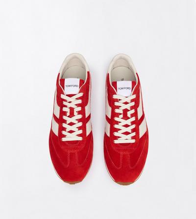 TOM FORD LEATHER SCARLET + AMBER SUEDE MICK SNEAKER&nbsp;