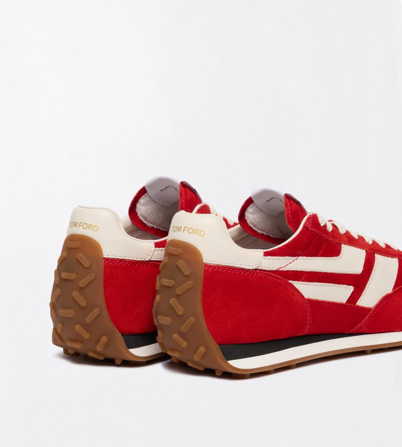 TOM FORD LEATHER SCARLET + AMBER SUEDE MICK SNEAKER&nbsp;
