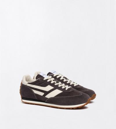 TOM FORD LEATHER ANTHRACITE + AMBER SUEDE MICK SNEAKER&nbsp;